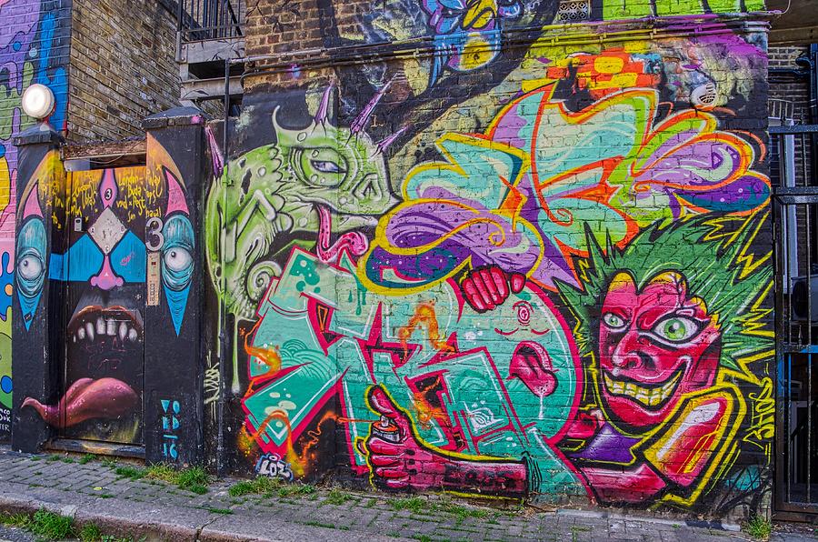 Graffiti Art Painting Monster Mash Photograph by Raymond Hill