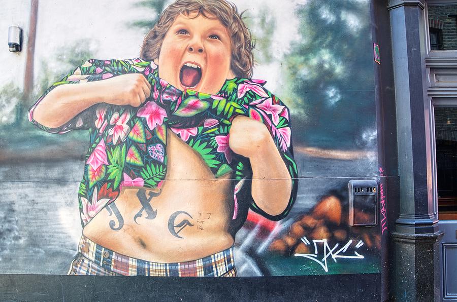 Graffiti art painting of Chunk from the Goonies Photograph by Raymond Hill