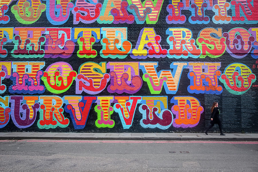 Typography Photograph - Graffiti Mural by Michael Gerbino