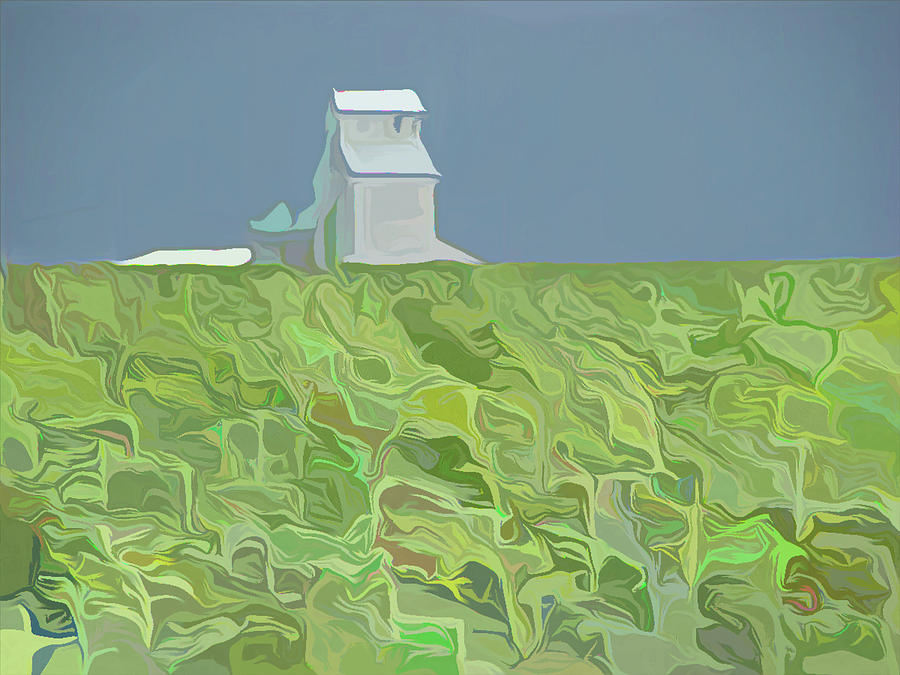 Grain ELevator Abstract Digital Art by Cathy Anderson