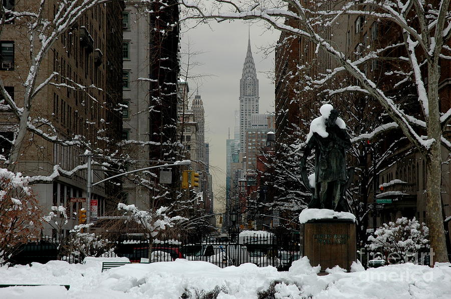 Gramercy Park, Snow, NYC Photograph by Anthony Butera