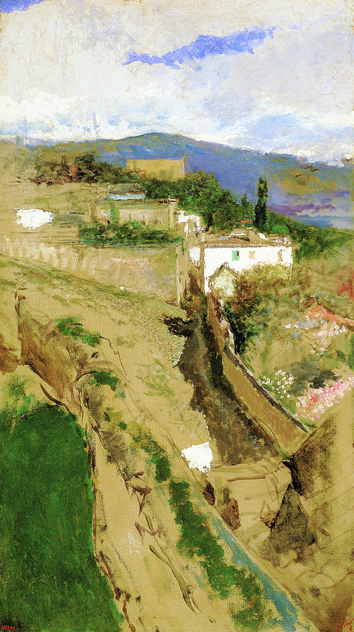 Summer Painting - Granada Landscape - Digital Remastered Edition by Mariano Fortuny
