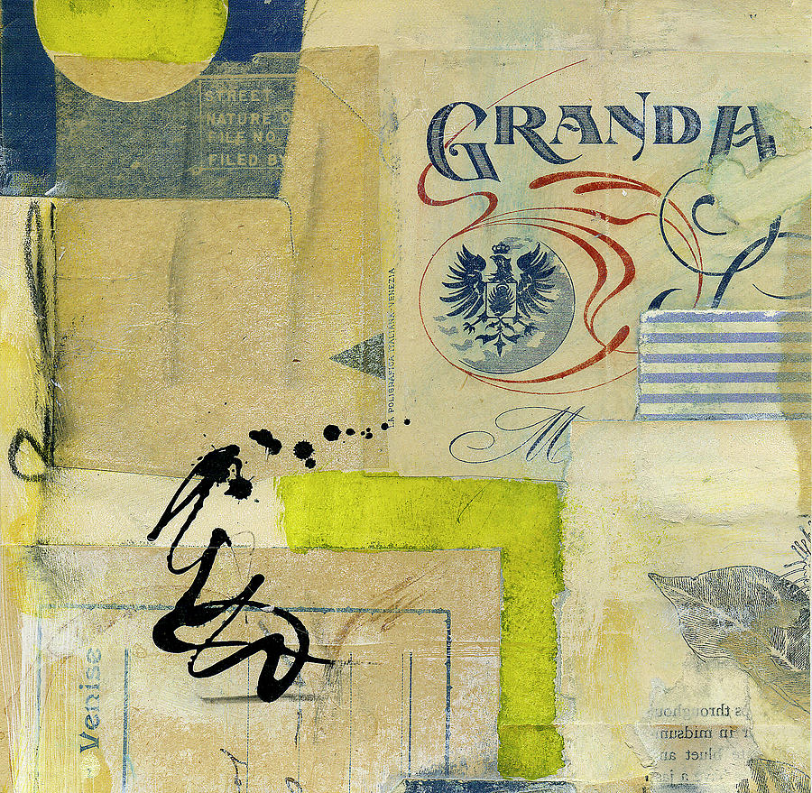 Abstract Mixed Media - Granada by Leslie Rottner