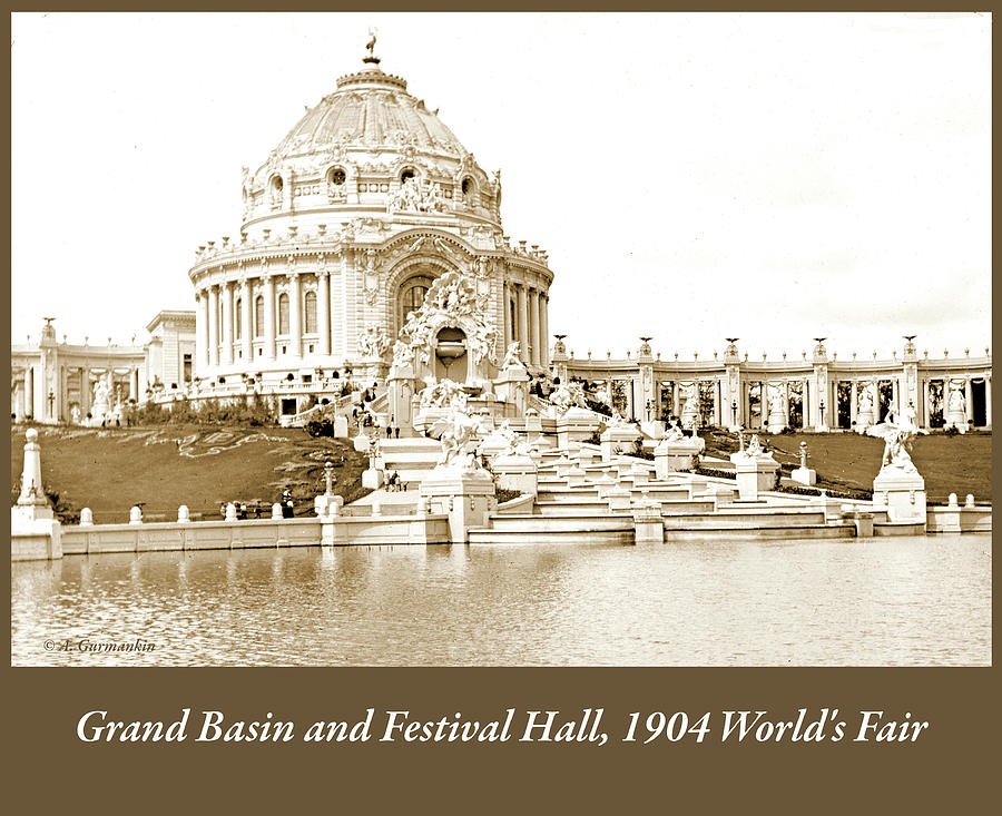 Grand Basin and Festival Hall, 1904 Worlds Fair Photograph by A Macarthur Gurmankin