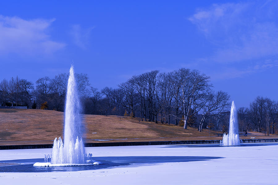 Grand Basin Fountains on Ice Photograph by Robert FERD Frank