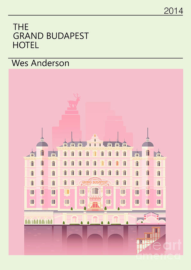 Minimalist Movie Poster Minimal Print Wes Anderson Art GRAND BUDAPEST HOTEL 