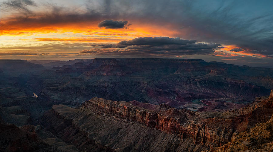 Grand Canyon Bright Sunset Photograph by Lydia Jacobs