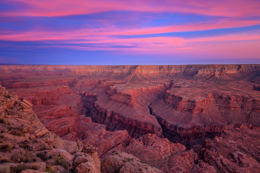 Grand Canyon National Park Photograph - Grand Canyon Burning Sunset by Wasatch Light