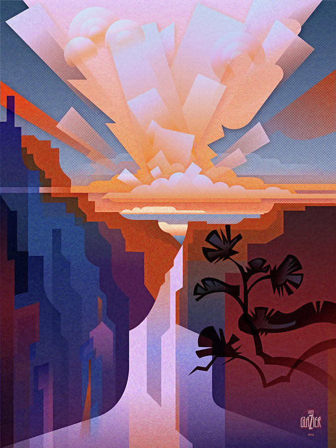 Grand Canyon Cloudburst 1 Digital Art by Garth Glazier
