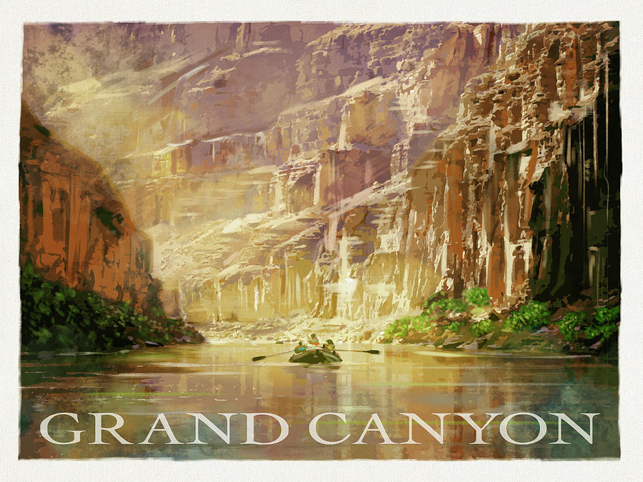 Grand Canyon National Park Mixed Media - Grand Canyon Colorado River by Old Red Truck