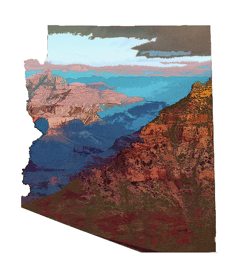 Grand Canyon in the Shape of Arizona Digital Art by Chance Kafka