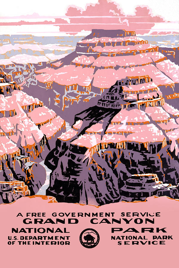 Grand Canyon National Park, a free government service Painting by National Park Service