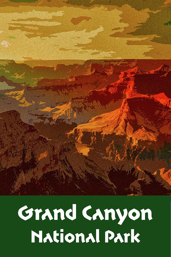 Grand Canyon National Park Digital Art by Chuck Mountain