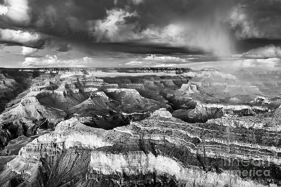 Grand Canyon Storm in Black and White Photograph by Daryl L Hunter - Pixels