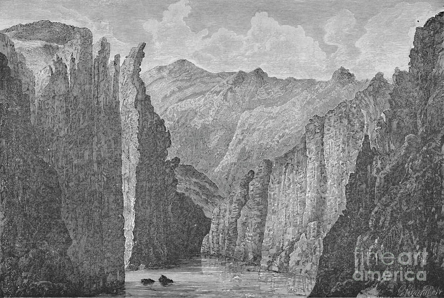 Grand Cañon Drawing by Print Collector