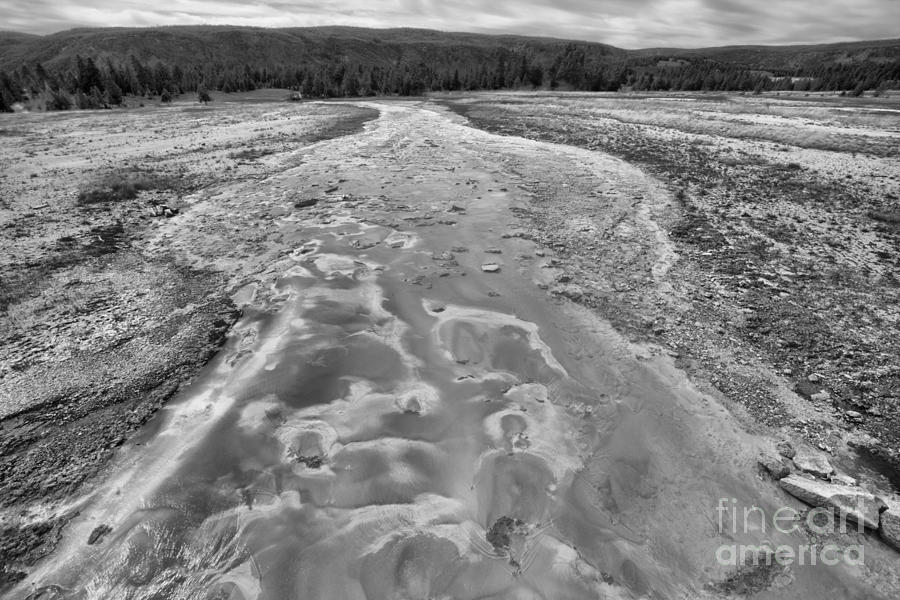Yellowstone National Park Photograph - Grand Geysr Bacterial Mat Black And White by Adam Jewell