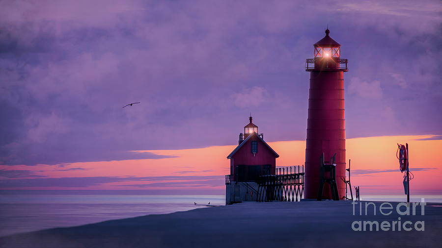 Grand Haven Lighthouses, Michigan Photograph by Liesl Walsh