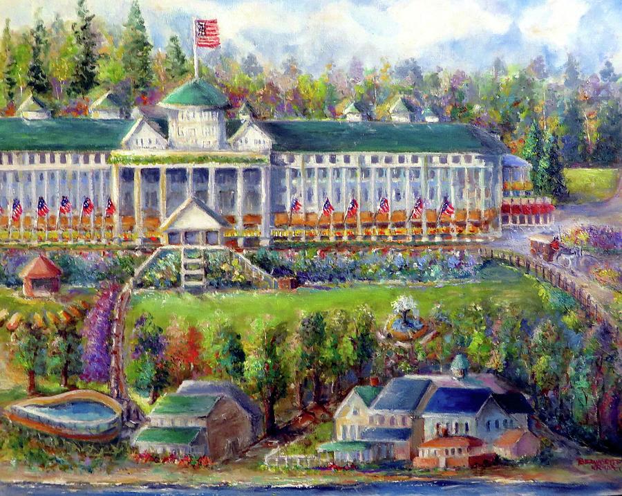 Grand Hotel Mackinac Island Michigan  Painting by Bernadette Krupa