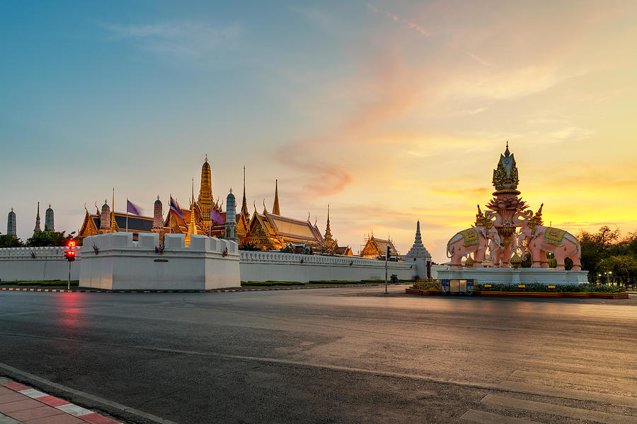 Architecture Photograph - Grand Palace And Wat Phra Keaw by Prasit Rodphan