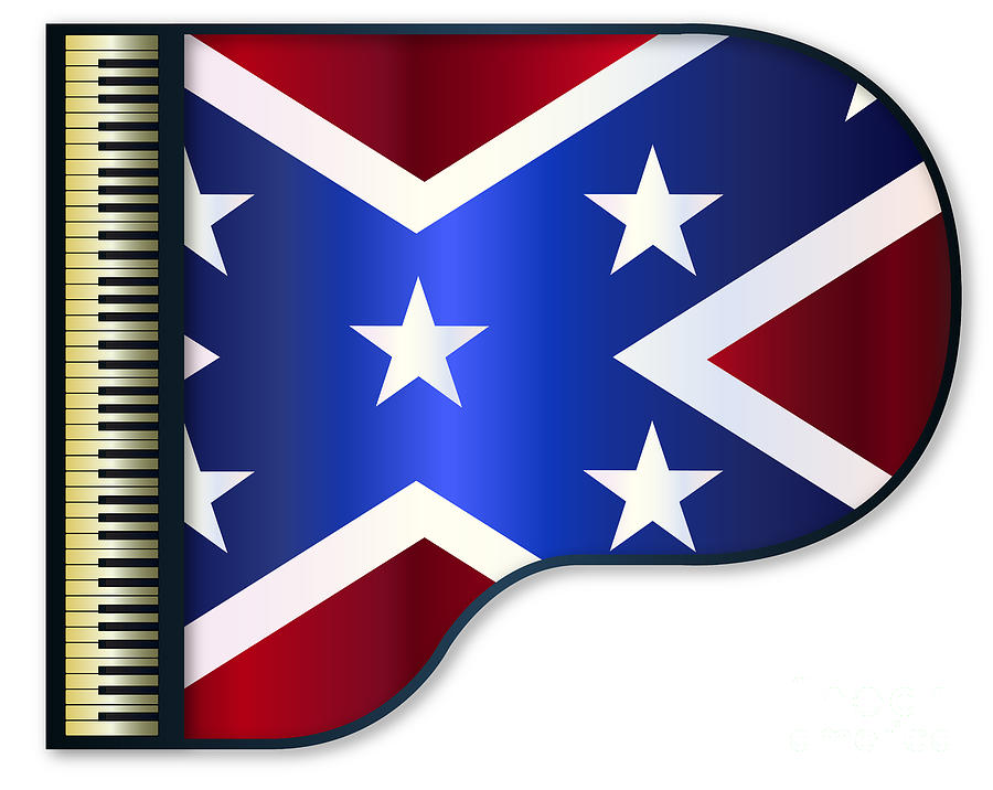 Flag Digital Art - Grand Piano Confederate Flag by Bigalbaloo Stock