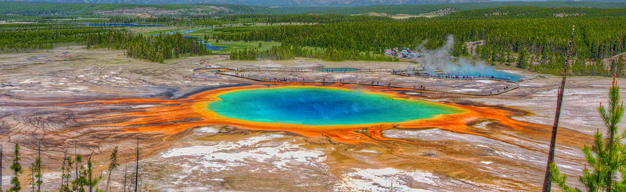 Grand Prismatic Spring 2011-06 01 Panorama Photograph by Jim Dollar