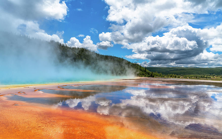 Grand Prismatic Spring at Yellowstone National Park, Wyoming, Am Photograph by Ryan Kelehar