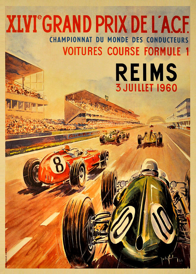 Grand Prix ACF REIMS 1960 Digital Art by Carlos V