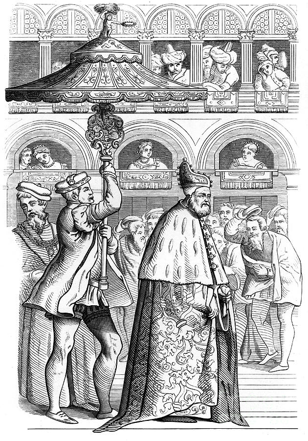Grand Procession Of The Doge, Venice Drawing by Print Collector