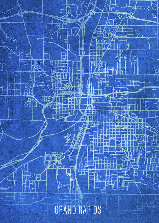 Grand Rapids Street Map Grand Rapids Michigan City Street Map Blueprints Mixed Media By Design  Turnpike | Pixels