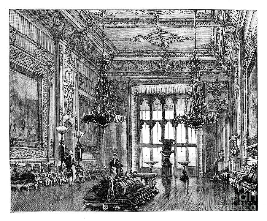 Grand Reception Room, Windsor Castle Drawing by Print Collector