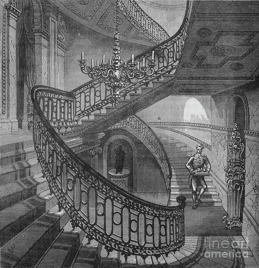 Grand Staircase In Carlton House Drawing by Print Collector