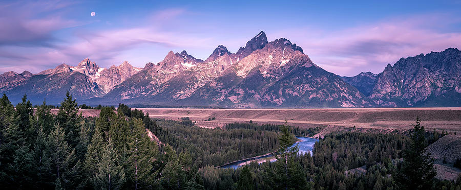 Grand Teton Mountains At Snake River Overlook Photograph by Alex Grichenko