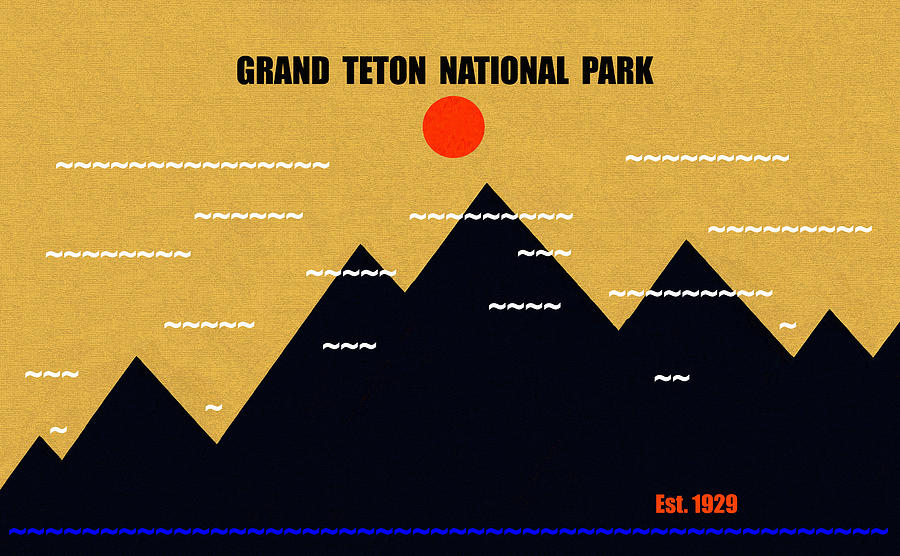 Grand Teton N. P. M series Mixed Media by David Lee Thompson