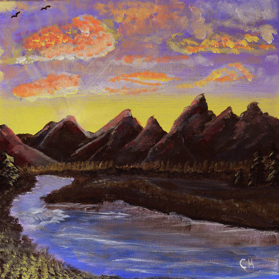 Grand Tetons and Snake River Painting by Chance Kafka