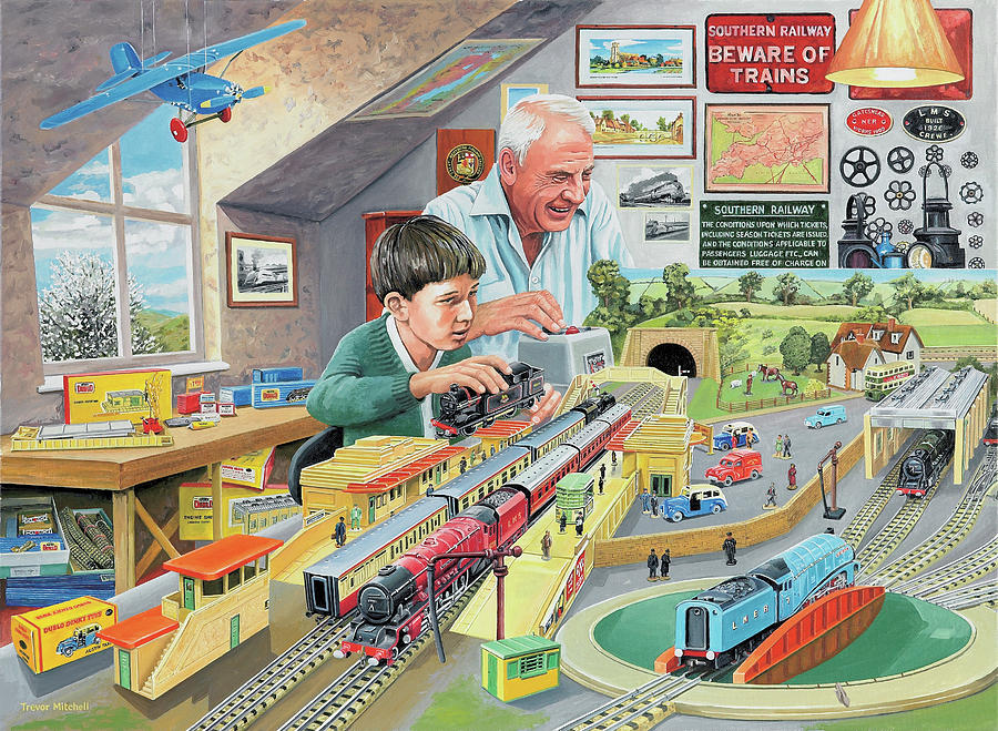 Toy Painting - Grandads Attic by Trevor Mitchell