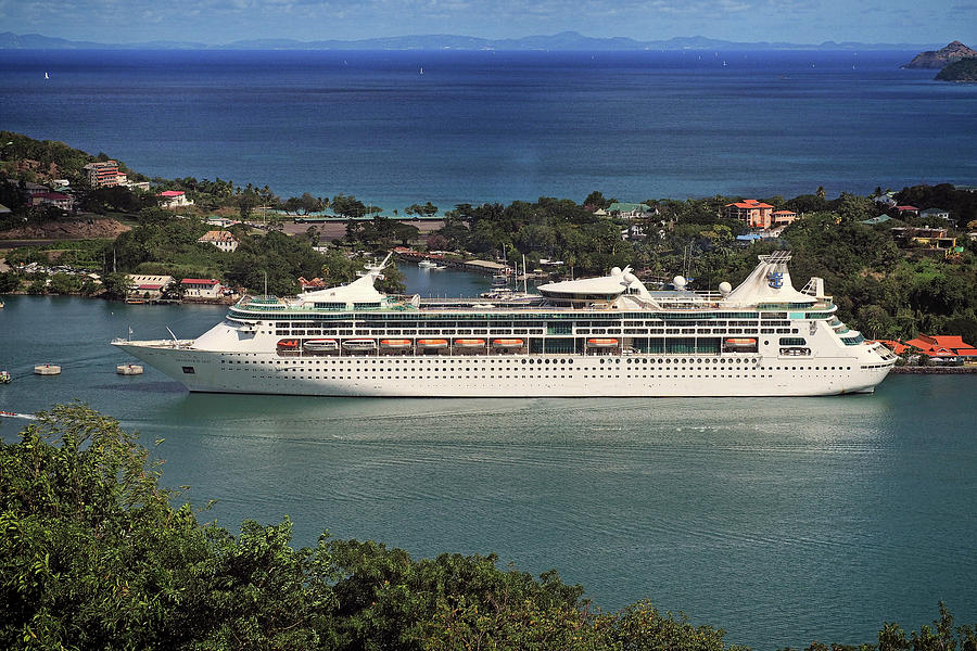 Grandeur of the Seas in Castries, St. Lucia Photograph by Bill Swartwout