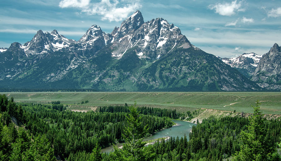 Grandeur of the Tetons Photograph by Marcy Wielfaert