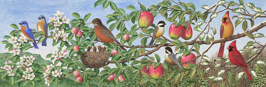 Bird Painting - Grandfather?s Four Seasons by Dempsey Essick