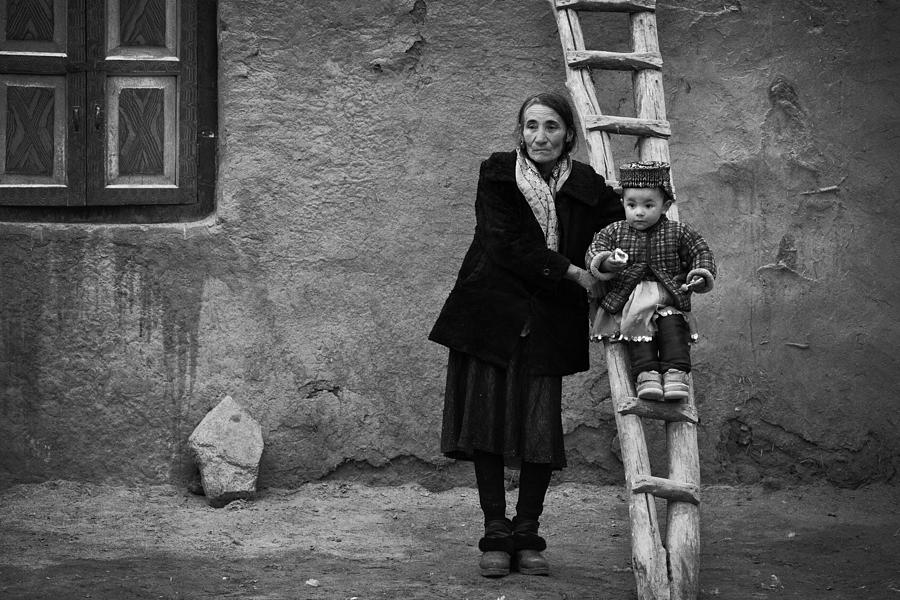 Chinese Photograph - Grandma And I - Chinese Tajiks by Shirley Shen