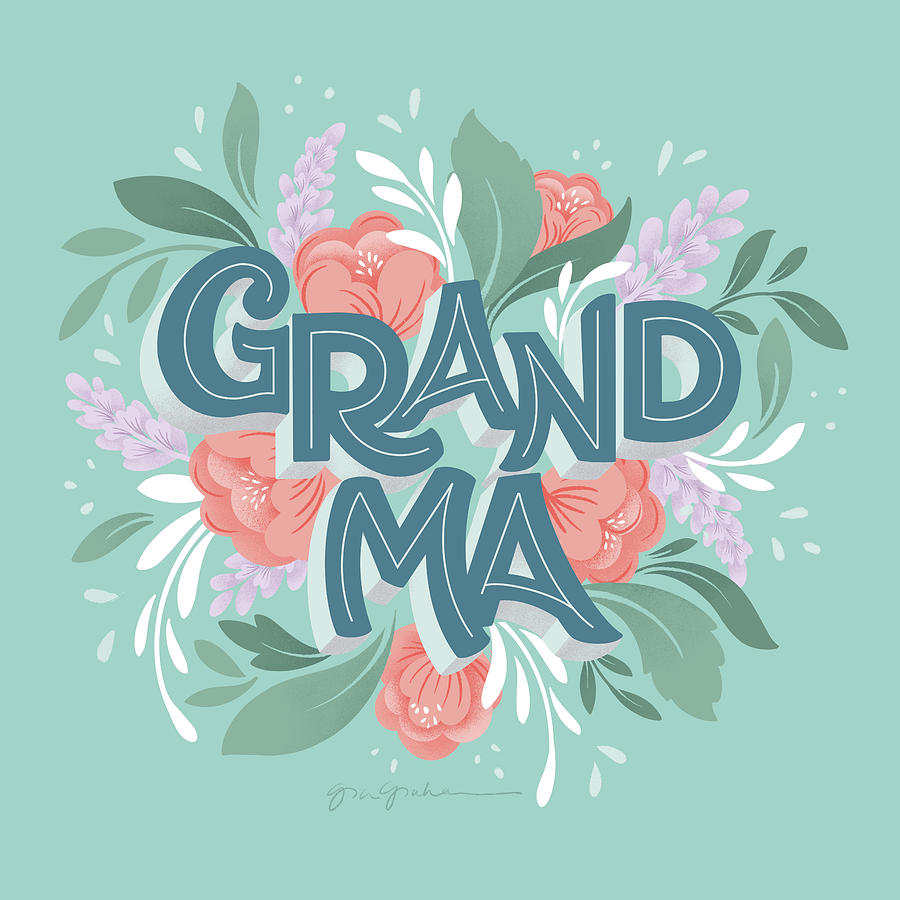 Flower Drawing - Grandma by Gia Graham