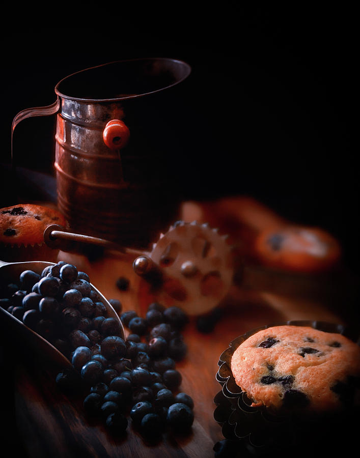 Grandmas Blueberry Muffins Photograph by Marnie Patchett
