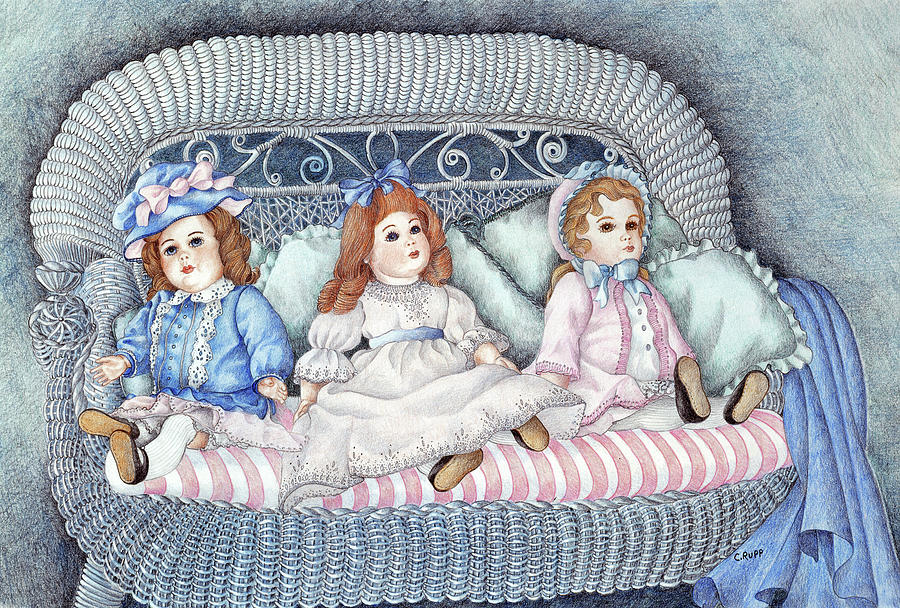 Doll Painting - Grandmas Dolls by Carol J Rupp
