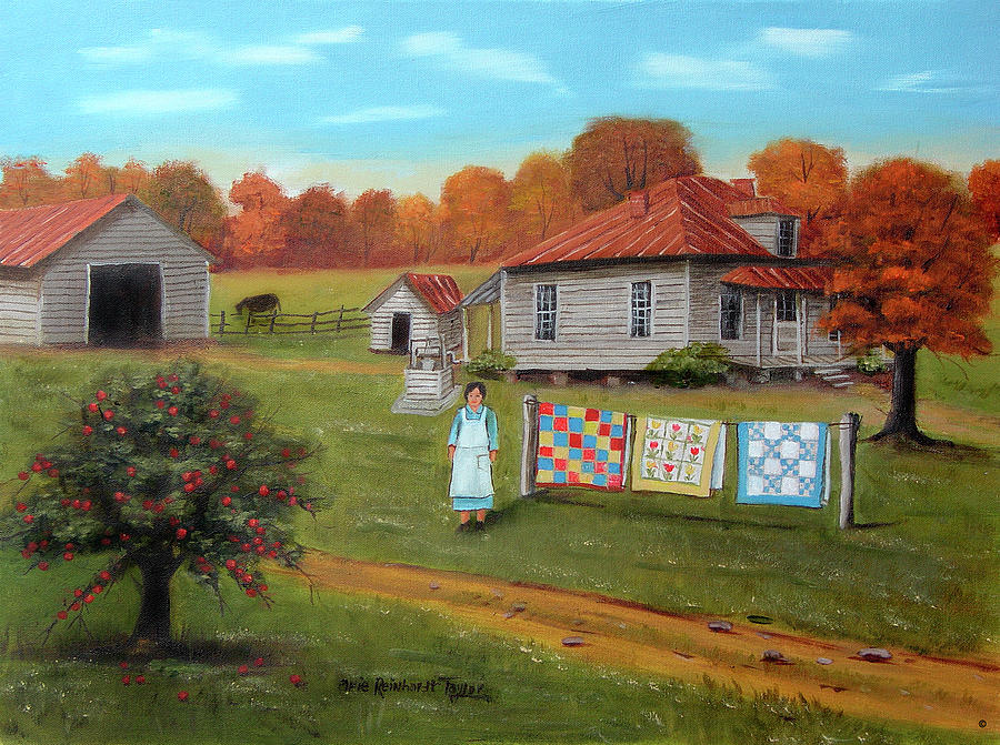 Fall Painting - Grandmas Quilts 2 by Arie Reinhardt Taylor