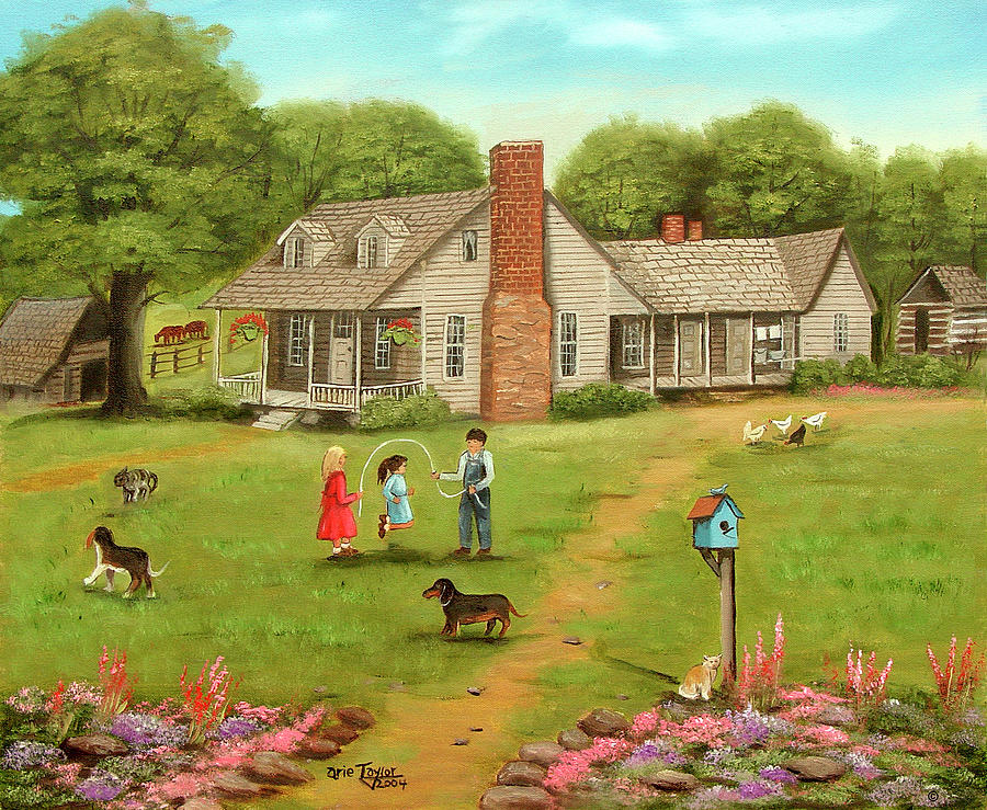 Dog Painting - Grandpas House by Arie Reinhardt Taylor