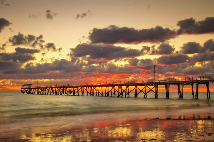 Grange Jetty Sunset, Adelaide, South Photograph by Simon Phelps Photography