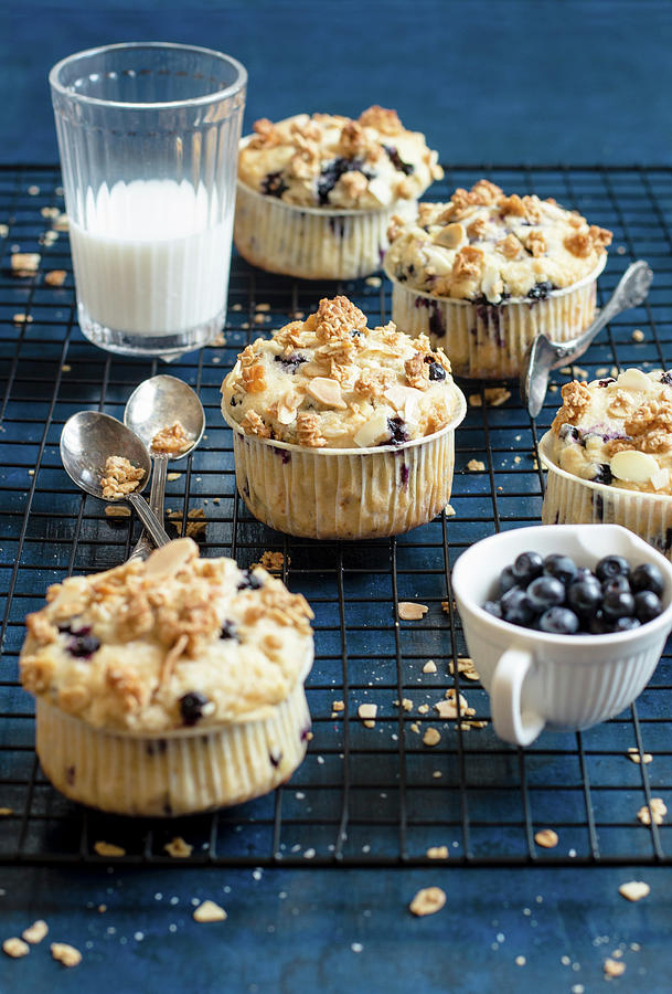 Granola Muffin With Blueberries Photograph by Alice Del Re
