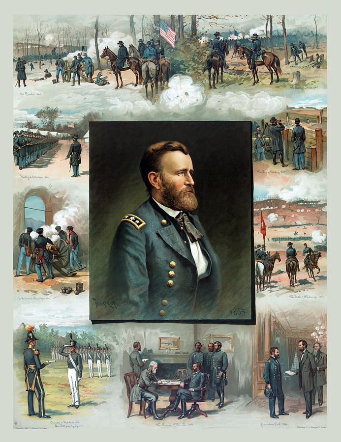 Grant from West Point to Appomattox Painting by Thulstrup