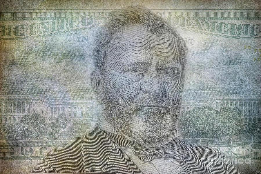 Grant on Fifty Dollar Bill Digital Art by Randy Steele