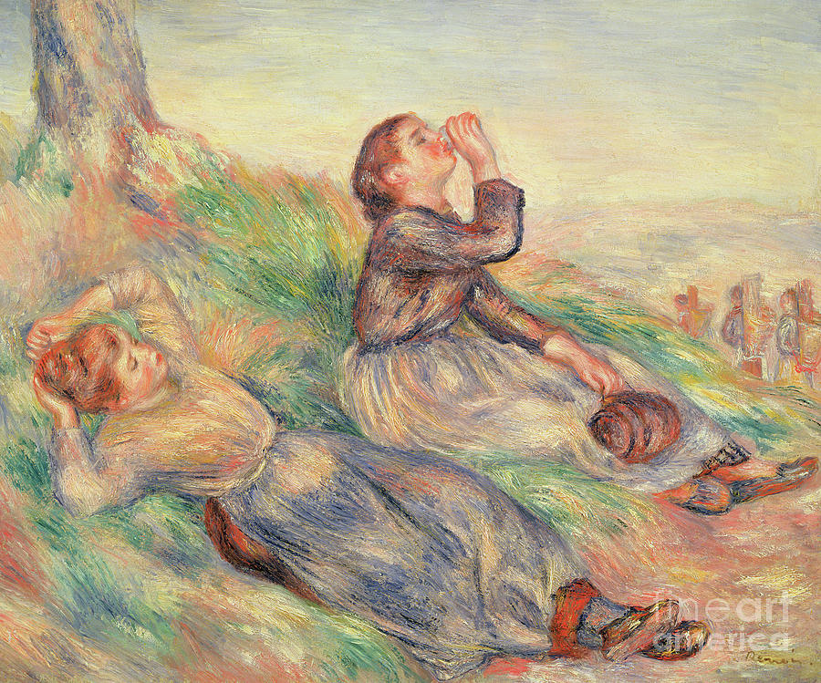 Grape Gatherers Resting, 1884  Painting by Pierre Auguste Renoir