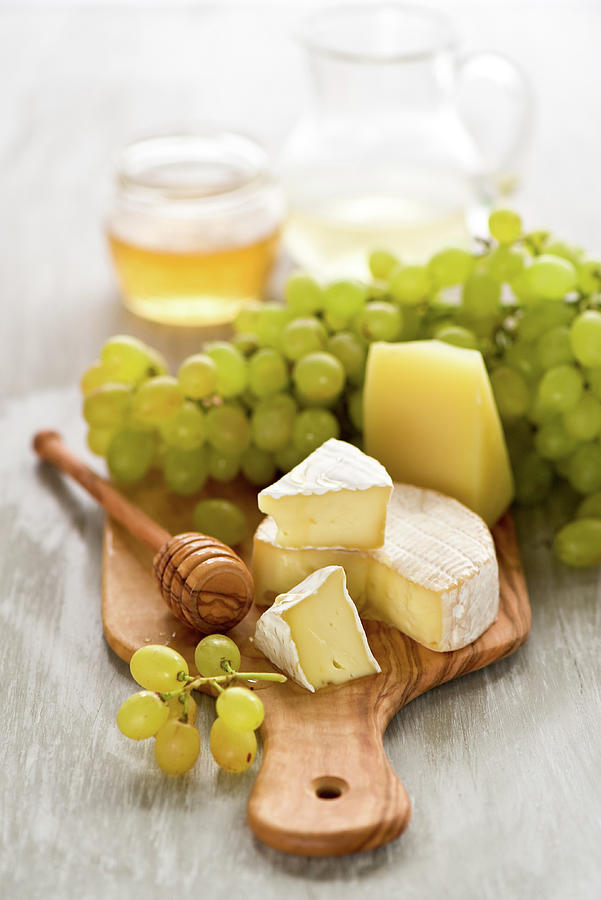 Grape, Honey And Cheese Photograph by Verdina Anna Grape, Honey And Cheese Photograph by Verdina Anna